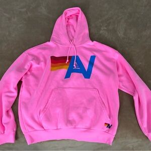 Pink Hoodie with Colorful Logo
